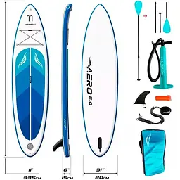 Надувна SUP-дошка AERO Board 2.0 11'0` Blue Ocean [140355] - мініатюра 4
