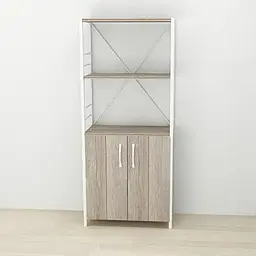 Етажерка 3/60 Ferrum-decor Серії Конект із тумбою 144x60x28 Білий ДСП Сонома Трюфель (FRD-104453)