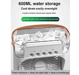 Портативний вентилятор Voltronic YT410, зволоження, підсвічування, Air Cooler Fan White - мініатюра 4
