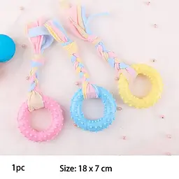 Жувальна іграшка для собак Derby Ribbed ring with cotton rope - мініатюра 4