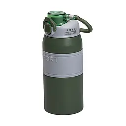Термос Sport 600 мл з мундштуком і ручкою, зелений Yiwu HP-14-5GR - мініатюра 6