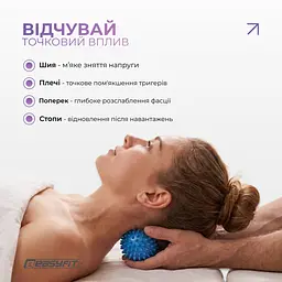 Масажний м'ячик EasyFit Goober з шипами синій - мініатюра 5