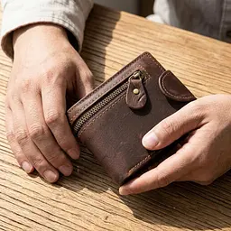 Тонкий чоловічий матовий портмоне 20239 Vintage коричневий - мініатюра 2