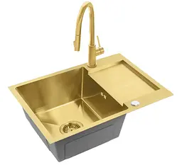 Кухонна мийка Rea Paul 600x480 мм brushed gold ZLE-06010 - мініатюра 3