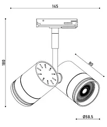Світильник трековий Kloodi KD-5050/02-2L-WH Track - мініатюра 4
