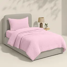 Комплект постільної білизни Cosas Baby blush CS1 Підлітковий муслін фламінго (Muslin_009BabyBlush_El90-009BabyBlush_155) - мініатюра 2