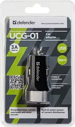 Автозарядка 2xUSB 27W (USB-C + USB-A) UCG-01 5V/5.4A Defender - мініатюра 2