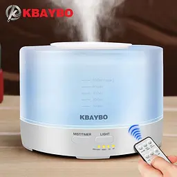 Настільний зволожувач повітря для кімнати з підсвічуванням Kbaybo L500, 7 кольорів, 500 мл, пульт ДУ (100217) - мініатюра 3