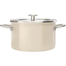 Каструля з кришкою KitchenAid Steel Core 24 см мигдальний крем (CC003269-001) - мініатюра 5