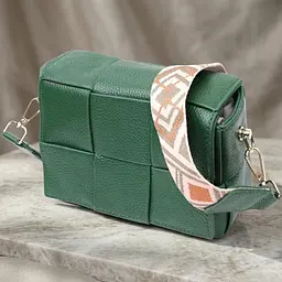 Компактна вечірня сумка для жінок з палітурками з натуральної шкіри Vintage 22312 зелена