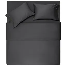 Простирадло на резинці Ardesto Mix & Match Premium сатин 180x200+30 см сіре (ART1820FSY) - мініатюра 4