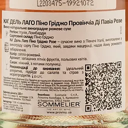 Вино Ca Del Lago Pinot Grigio Delle Venezie Rosato DOC Veneto рожеве сухе 0.75 л - мініатюра 3