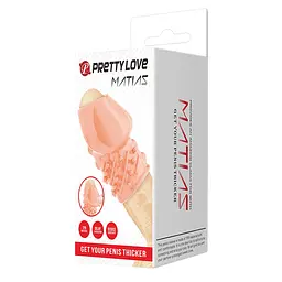 Насадка на пеніс Pretty Love Matias 6.5 см тілесний - мініатюра 12