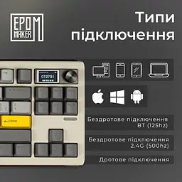 Клавіатура Epomaker Shadow-S Mulan White механічна бездротова (SHS-W-M) - мініатюра 10