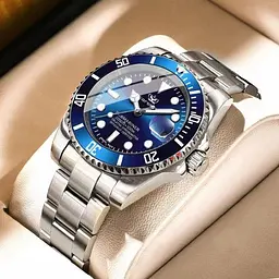 Чоловічий наручний годинник Hemsut Zurich Blue (Сріблястий) - мініатюра 2