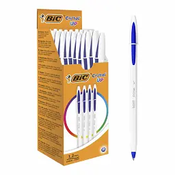 Ручка кулькова Bic Cristal Up з білим шестигранним корпусом Синя (bc949879) - мініатюра 2