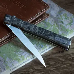 Ніж Ocaso Solstice, Engraved titanium, Topo Pattern, Satin (10ETS) - мініатюра 2