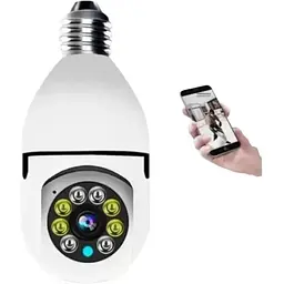 Панорамна IP WiFi камера відеоспостереження Kerui лампочка CAMERA CAM L1 E27 WIFI IP 360/90 біла