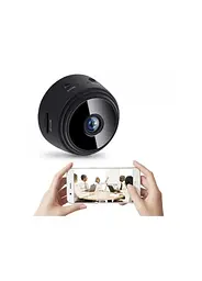 Міні-камера IP P2P HD камера з WiFi A9 чорна 4.5х4.5х2.5 см бездротова - мініатюра 2