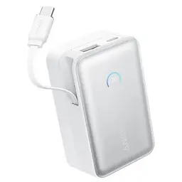 Батарея універсальна Anker 10000mAh Nano 45W, Built-In USB-C Cable, White (A1638H21) - мініатюра 2