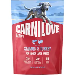 Сухий корм для молодих собак великих порід Carnilove Active Salmon & Turkey Junior Large Breed лосось та індичка 1.5 кг