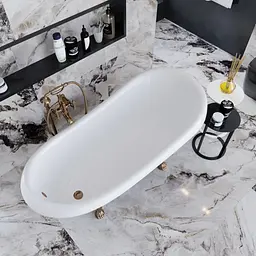 Ванна окремостояча глянцева Amidicon Symphony 167x78 чорна з литого каменю бронзові ніжки SYMFONIYA_167_br_BLACK_HL, Чорний - мініатюра 4