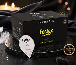 Ультратонкі латексні презервативи Feelex Invisible 0.01 мм 160х52 мм 10 шт - мініатюра 4