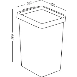 Відро для сміття MBM My Home 12 л сіре (BIN-02 12L GRAY) - мініатюра 3