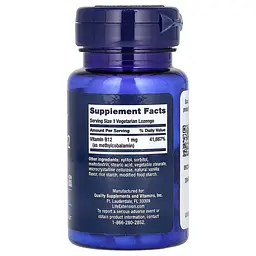 Кобаламін (B-12) Vitamin B12 Methylcobalamin 1 mg 60 льодяників Life Extension vit0005733 - мініатюра 2