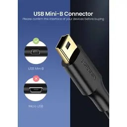 Дата кабель USB 2.0 AM to Mini 5P 1.0m US132 black Ugreen (10355) - мініатюра 4