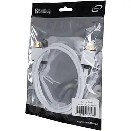 Кабель мультимедійний HDMI to HDMI 1.0m 2.0 white Sandberg (308-97) - мініатюра 2