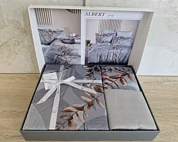 Турецька постільна білизна First Choice Cotton Satin Albert Grey євро - мініатюра 2