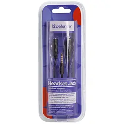 Перехідник Jack 3.5mm M 4pin to 2 Jack 3.5mm F (Audio+MIC) Headset Jack Defender (63012) - мініатюра 2