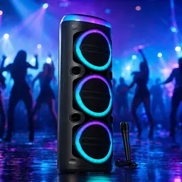 Колонка MS-2076BT-W Bluetooth / Акустична система з мікрофоном / Караоке колонка з LED-підсвічуванням - мініатюра 2