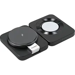 Бездротовий зарядний пристрій Choetech T636-F Qi2 3in1 Foldable Magsafe Wireless Charger Black [127160] - мініатюра 5