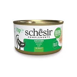 Натуральні консерви для котів Schesir Chicken ШЕЗІР КУРЯЧЕ ФІЛЕ в желе, банка 70 г