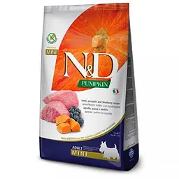 Сухий корм Farmina N&D Pumpkin GF Dog Lamb & Blueberry Adult Mini беззерновий з ягням, гарбузом та чорницею