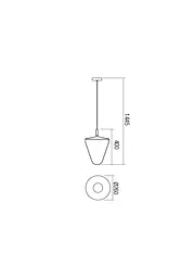 Підвісний світильник Redo PIN SU 1x42W E27 ABAJUR CONIC BK (5.1.1) 01-1398 - мініатюра 2