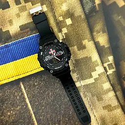 Наручний годинник чоловічий 001RDZSU ЗСУ Чорний з червоним + Коробка. Patriot acs0031076 - мініатюра 2