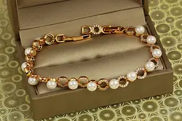Браслет Xuping Jewelry Чистота з перлиною 18 см 6 мм золотистий