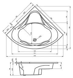 Ванна акрилова Rho Neo 150x150 BC3500500000000 Білий - мініатюра 2