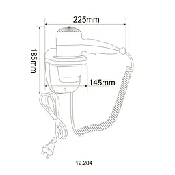 Фен настінний Hotec 12.204 ABS White - мініатюра 2