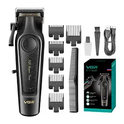 Триммер VGR V-197, 6 насадок, LED-дисплей, 7000 RPM, 2000 mAh, Black