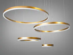 Люстра стельова LED Diasha D2485-800+600+400+200G D2485, 135W, золото, для низьких стель, регульована висота - мініатюра 2
