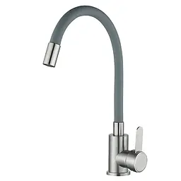 Змішувач для кухні Mixxus FAN-011 із сірим гнучким виливом MI6106 Нержавіюча сталь