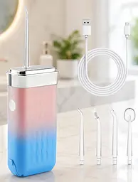 Іригатор для порожнини рота та зубів IPX7 USB 180мл / Бездротовий іригатор для води 3 режими, 4 насадки - мініатюра 3
