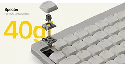 Клавіатура Lofree OE922 Flow Lite 100 Mechanical Linear Switches Wireless (LO-6922694806833) Off-White (G-000003575) - мініатюра 9