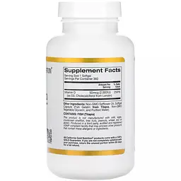 Вітамін D3 California Gold Nutrition Vitamin D3 50 мкг 360 желатинових капсул - мініатюра 2