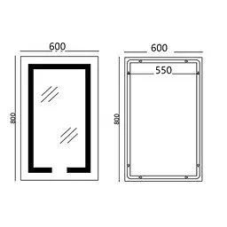 Дзеркало Mixxus Hard MR06-60x80 (LED Touch, годинник, антизапотівання, димер, регулювання яскравості) MI6929 - мініатюра 7