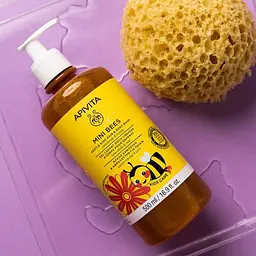 Дитячий засіб для миття волосся та тіла Apivita Mini Bees з календулою та медом, 500 мл - мініатюра 2